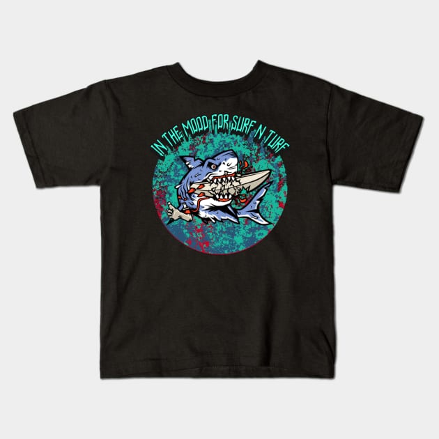 In The Mood For Surf N Turf Kids T-Shirt by CTJFDesigns